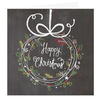 chalk wreath christmas card