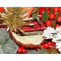 Christmas Table Arrangement with Red Candles