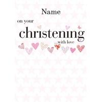 christening heart | personalised christening card