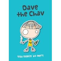 chav cartoon personalised card