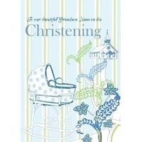 Christening Baby Grandson | Personalised Christening Card