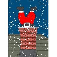chimney santa funny christmas card ch1098