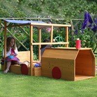 childrens choo choo train wooden sandpit by garden games