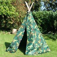 childrens outdoor camouflage wigwam play tent by garden games