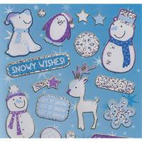 christmas snow time foil stickers