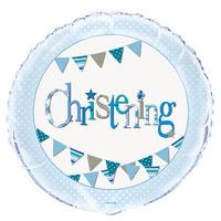 Christening Blue Bunting Party Helium Balloon