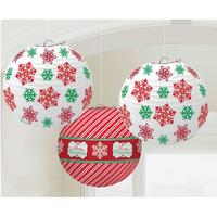 Christmas Patterned Hanging Lanterns