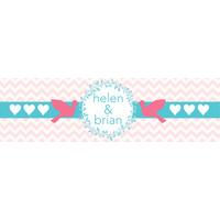 Chevron Love Birds Personalised Wedding Banner