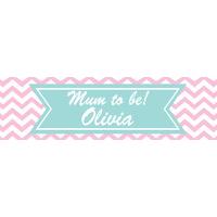 Chevron Divine Pink Baby Shower Personalised Party Banner