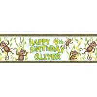 Cheeky Monkey Personalised Party Banner