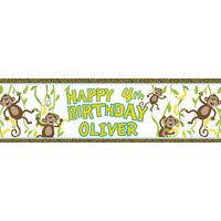 cheeky monkey personalised party banner