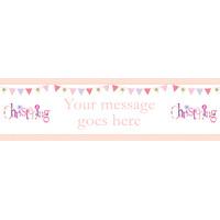 Christening Pink Bunting Personalised Banner