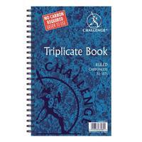 Challenge Triplicate Book Carbonless Wirebound Ruled 210x130mm Ref 100080512 [Pack 5]