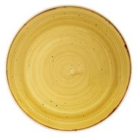 churchill stonecast mustard seed yellow coupe plate 217cm case of 12