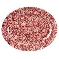 Churchill Vintage Prints Cranberry Victorian Calico Oval Dish 36.5cm (Case of 6)