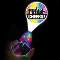 \'Cheers\' Flashing LED Projector Glass 17.5oz / 500ml (Case of 12)