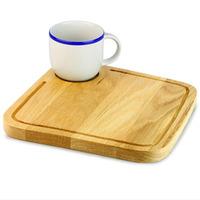 churchill rustic oak board set with vintage blue rim cup