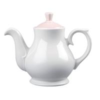Churchill Vintage Cafe 462ml Teapots and Pink Lids Pack of 4