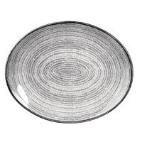 Churchill Studio Prints Homespun Stone Grey Oval Coupe Plate 317 x 255mm Pack of 12