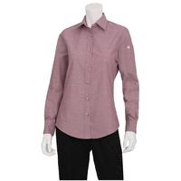 chef works womens chambray long sleeve shirt dusty rose l