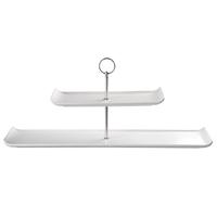 Churchill 2 Tier Rectangular Plate Tower 560mm Pack of 2