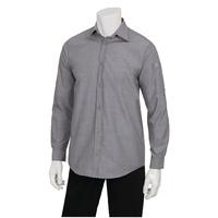 chef works chambray mens long sleeve shirt grey xs