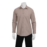 chef works chambray mens long sleeve shirt ecru xs