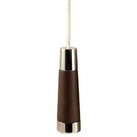 Chrome and Dark Wood Conical Bathroom Cord Pull 60mm