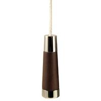 chrome and dark wood conical bathroom cord pull 60mm