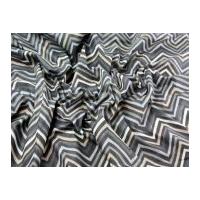 Chevron Cotton Print Dress Fabric Grey Neutral