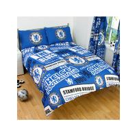 chelsea fc patch double duvet cover and pillowcase set