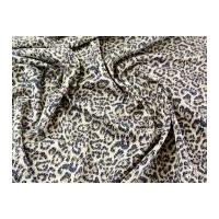 cheetah animal print stretch cotton jacquard dress fabric brown gold