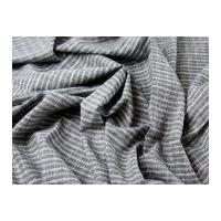 Check Weave Linen & Viscose Blend Dress Fabric Navy Blue