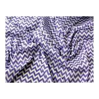 Chevron Print Polycotton Dress Fabric Purple