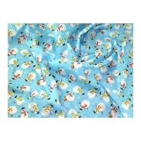 Christmas Snowman Print Polycotton Dress Fabric