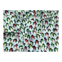 christmas penguins print polycotton dress fabric