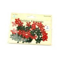 christmas paper craft flowers with centre pearls red green