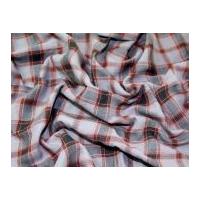 check cotton dress fabric grey orange