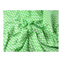 Chevron Print Polycotton Dress Fabric Lime Green