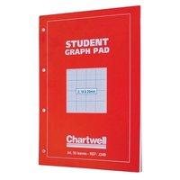 Chartwell Student Graph Pad 70gsm 2mm 10mm 20mm Grid 50 Sheets A4 Red Cover Ref J34BZ [Pack 10]