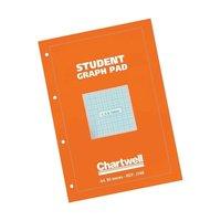 Chartwell Student Graph Pad 70gsm 1mm 5mm 10mm Grid 50 Sheets A4 Orange Cover Ref J14BZ [Pack 10]