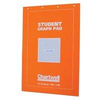 chartwell student graph pad 70gsm 1mm 5mm 10mm grid 30 sheets a3 orang ...