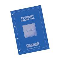 Chartwell Student Graph Pad 70gsm 5mm Quadrille 50 Sheets A4 Blue Cover Ref J6Q4B