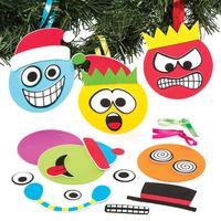 christmas funny face mix match decorations pack of 6