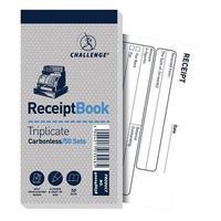 Challenge Triplicate Book Carbonless Receipt 50 Receipts 140x70mm (Pack 10)
