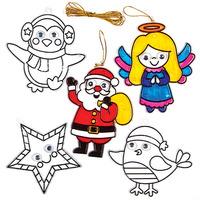 Christmas Wiggle-Eye Stained Glass Decorations (Pack of 8)