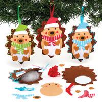 christmas hedgehog decoration sewing kits pack of 15
