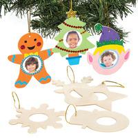 christmas wooden photo frame decorations pack of 32