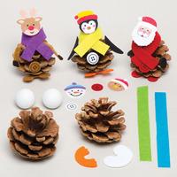 christmas pine cone character kits pack of 5