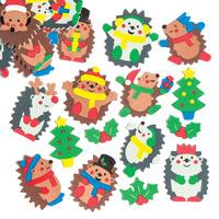 Christmas Hedgehog Foam Stickers (Per 3 packs)